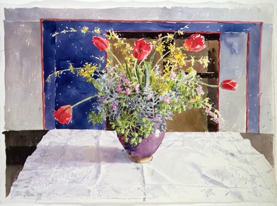 Fiori di primavera in un vaso da Lucy Willis
