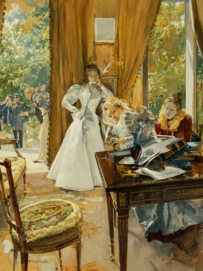 Nel salotto, 1897 da Ludek or Ludwig Marold