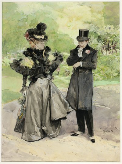 Un uomo e una donna in un parco da Luděk Marold