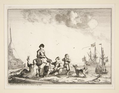 Porto con Marinai e un Venditore di Pesce da Ludolf Backhuysen