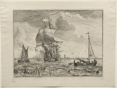 Scena marina con Amsterdam in lontananza da Ludolf Backhuysen