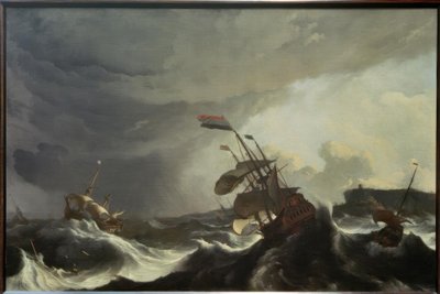 Navi in difficoltà durante una tempesta da Ludolf Backhuysen