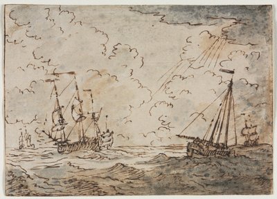 Navi in mare, XVII secolo da Ludolf Backhuysen