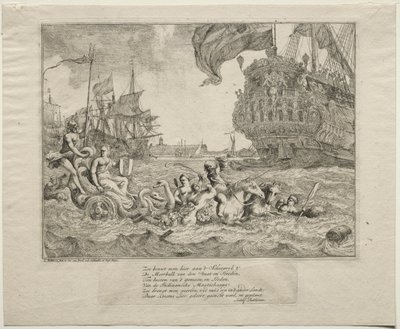 La personificazione di Amsterdam che cavalca il carro di Nettuno, 1701 da Ludolf Backhuysen