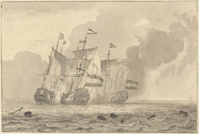 Una battaglia in mare da Ludolf Backhuyzen
