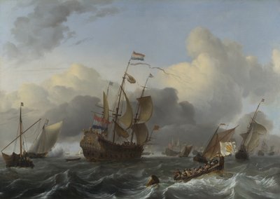 Ammiraglia Eendracht e una flotta di navi da guerra olandesi da Ludolf Bakhuizen