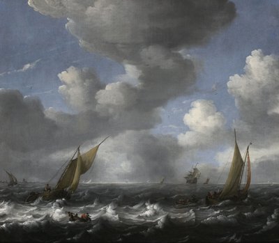 Marina con barche da pesca da Ludolf Bakhuizen