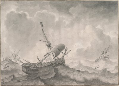 Navi in un mare in tempesta da Ludolf Bakhuizen