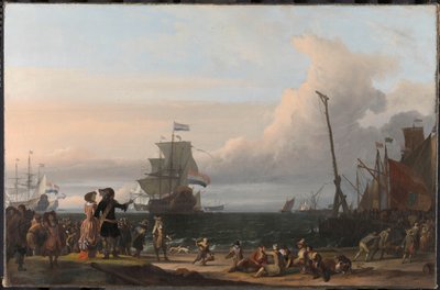 Navi olandesi nelle strade di Texel; al centro la 