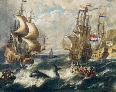 La pesca alla balena (dettaglio) da Ludolf I Backhuysen
