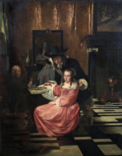 Interno olandese con figure da Ludolf de Jongh