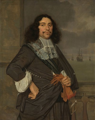 Jan van Nes (1631-80), Viceammiraglio di Olanda e Frisia Occidentale da Ludolf de Jongh