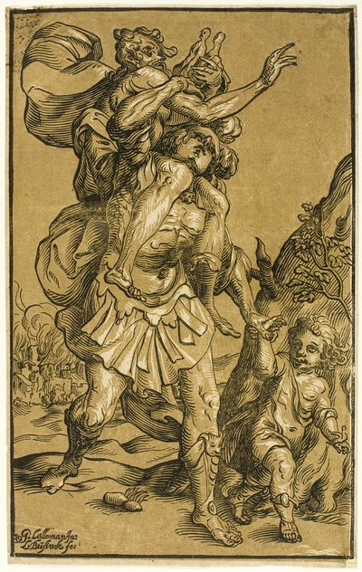 Enea che porta suo padre Anchise da Ludolph Büsinck