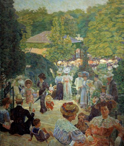 Il Parc Montsouris dal chiosco musicale nel 1900. Dipinto di Ludovic Vallee da Ludovic Vallee