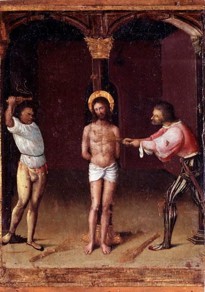Vita della Vergine: La flagellazione Serie Misteri del Rosario da Ludovico Brea