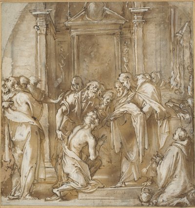 San Vincenzo Ferrer che prende i suoi paramenti da Ludovico Cardi called Cigoli