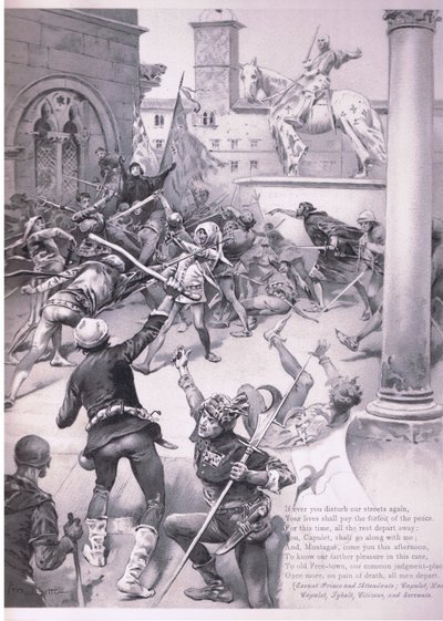 Se mai disturberete di nuovo le nostre strade., illustrazione da Romeo e Giulietta da Ludovico Marchetti