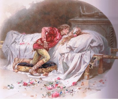 Le tue droghe sono rapide. Così con un bacio muoio, illustrazione da Romeo e Giulietta da Ludovico Marchetti