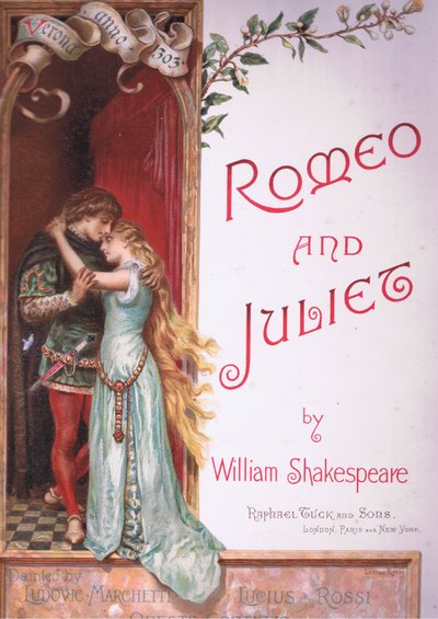 Pagina del titolo, illustrazione da Romeo e Giulietta da Ludovico Marchetti