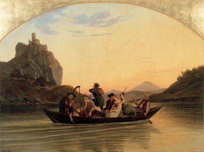 Attraversamento a Schreckenstein, 1837 da Ludwig Adrian Richter