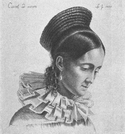 Charlotte Amalie Hassenpflug, 1820 da Ludwig Emil Grimm