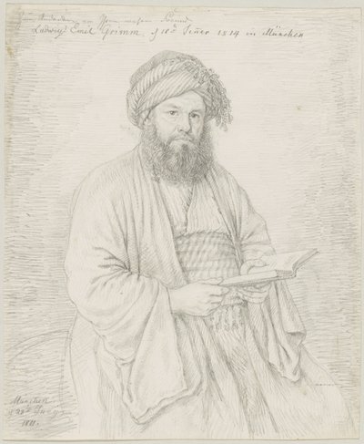 Il padre carmelitano Wolfgang Bock in costume orientale da Ludwig Emil Grimm