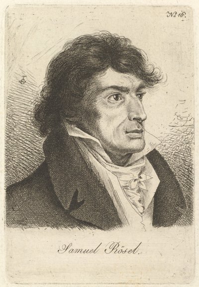 Ritratto di Johann Gottlieb Samuel Rösel da Ludwig Emil Grimm