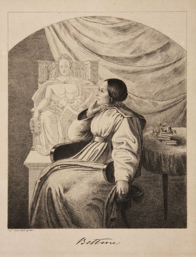 Ritratto della scrittrice Bettine von Arnim 1785-1859, nata Brentano, 1838 da Ludwig Emil Grimm