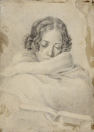 Ritratto della scrittrice Bettine von Arnim, 1785-1859, nata Brentano, ca 1809 da Ludwig Emil Grimm