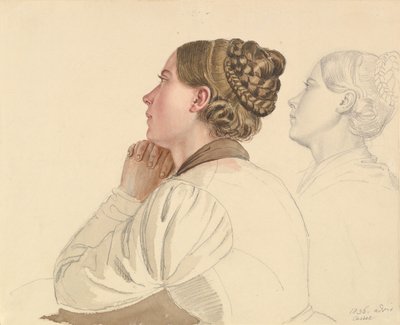 Studi di una donna in preghiera da Ludwig Emil Grimm