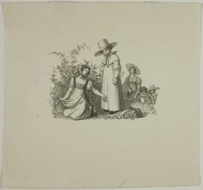 Famiglia con cestini da picnic da Ludwig Ferdinand Schnorr von Carolsfeld