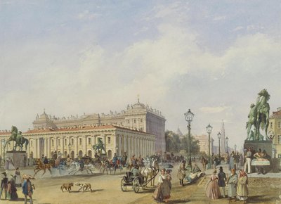 Il ponte Anitschkow a San Pietroburgo, 1847 da Ludwig Franz Karl Bohnstedt