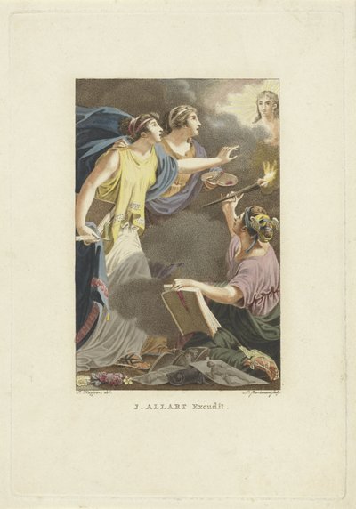 Rappresentazione allegorica con Disegno, Scrittura e Pittura da Ludwig Gottlieb Portman