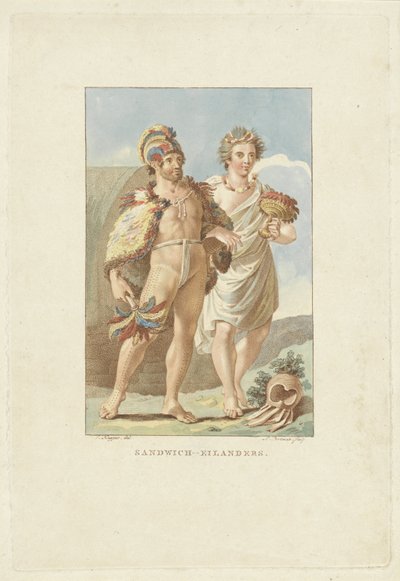 Abitanti delle Isole Sandwich (Hawaii) da Ludwig Gottlieb Portman
