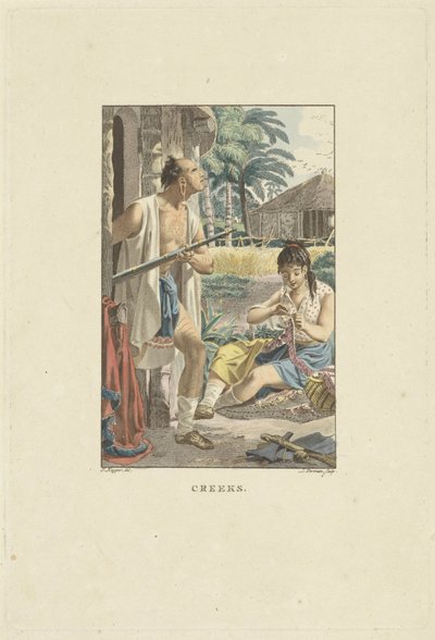 Coppia presso la loro capanna nel campo da Ludwig Gottlieb Portman