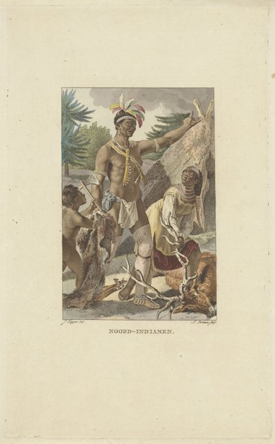 Famiglia irochese davanti a un tipi da Ludwig Gottlieb Portman