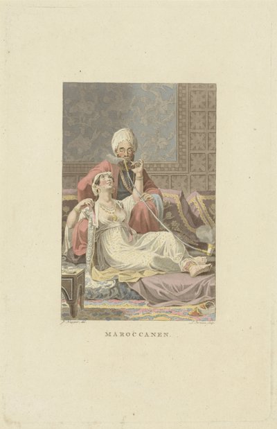 Coppia marocchina in una sala da tè da Ludwig Gottlieb Portman