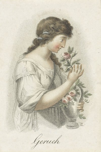 Olfatto (serie Vijf zintuigen voorgesteld door vrouwfiguren, Die Funf Sinne) da Ludwig Gottlieb Portman
