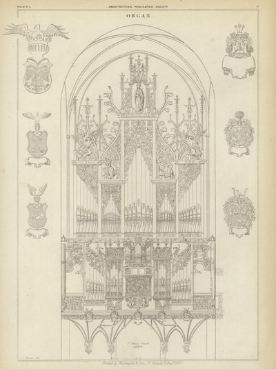 Organo della Chiesa di Santa Maria, Lubecca, Germania da Ludwig Gruner