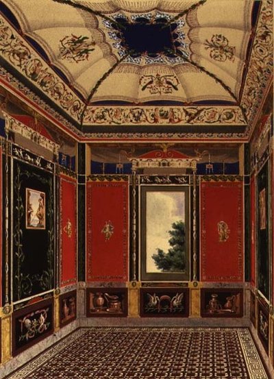La stanza pompeiana dipinta da Augustine Aglio (1777-1857) da 