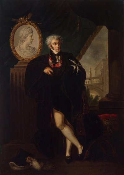 Ritratto di Dmitry Lvovich Naryshkin 1758-1838, inizio XIX secolo da Ludwig Guttenbrunn