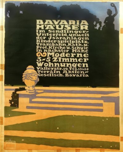 Bavaria Case nel Sendlinger Unterfeld, vicino agli impianti Isar / Parco giochi, tram, Kath da Ludwig Hohlwein