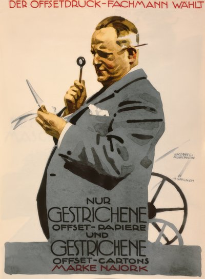 Il tecnico della stampa offset sceglie solo carte offset patinate (..) Marca Najork da Ludwig Hohlwein