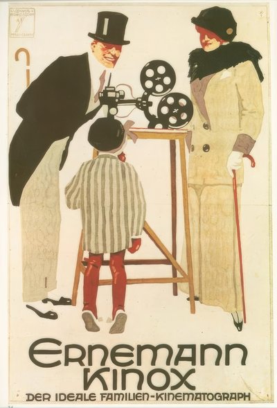 Ernemann Kinox. Il cinematografo ideale per famiglie da Ludwig Hohlwein