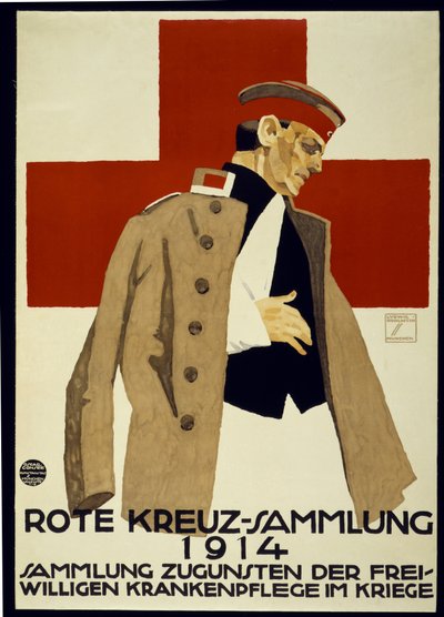 Campagna di Raccolta Fondi per la Croce Rossa Tedesca, pub. 1914 da Ludwig Hohlwein