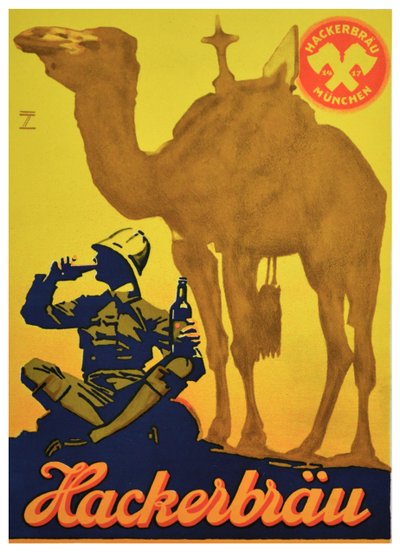 Manifesto pubblicitario per la birra Hackerbrau, c.1930 da Ludwig Hohlwein