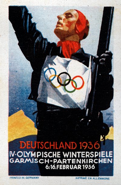Poster dei IV Giochi Olimpici a Garmisch-Partenkirchen da Ludwig Hohlwein