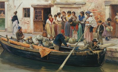 Venditore di zucche a Chioggia da Ludwig Johann Passini