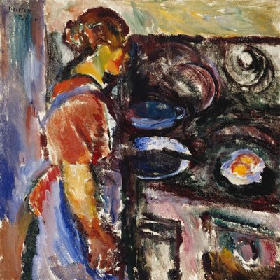 Ragazza in cucina; Pike I Kjokken, 1921 da Ludvik Peter Karsten