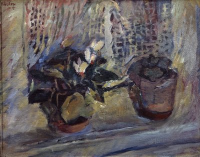 Natura morta con vasi di fiori alla finestra da Ludvik Peter Karsten